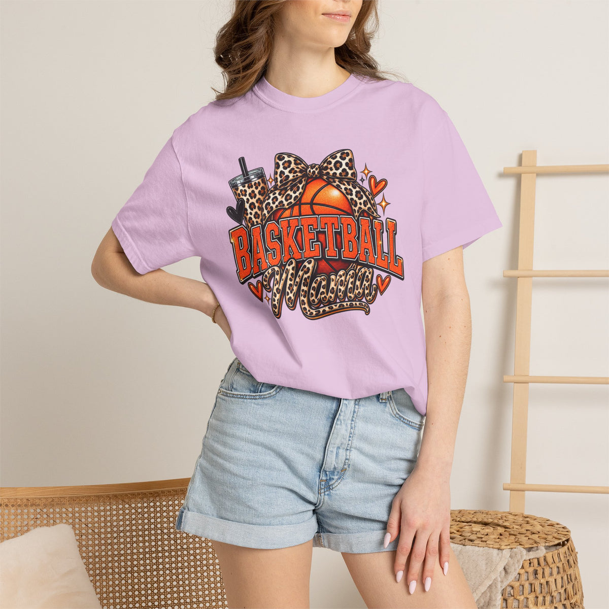 Basketball Mama T-Shirt — Leopard Print Hoop Mom Tee