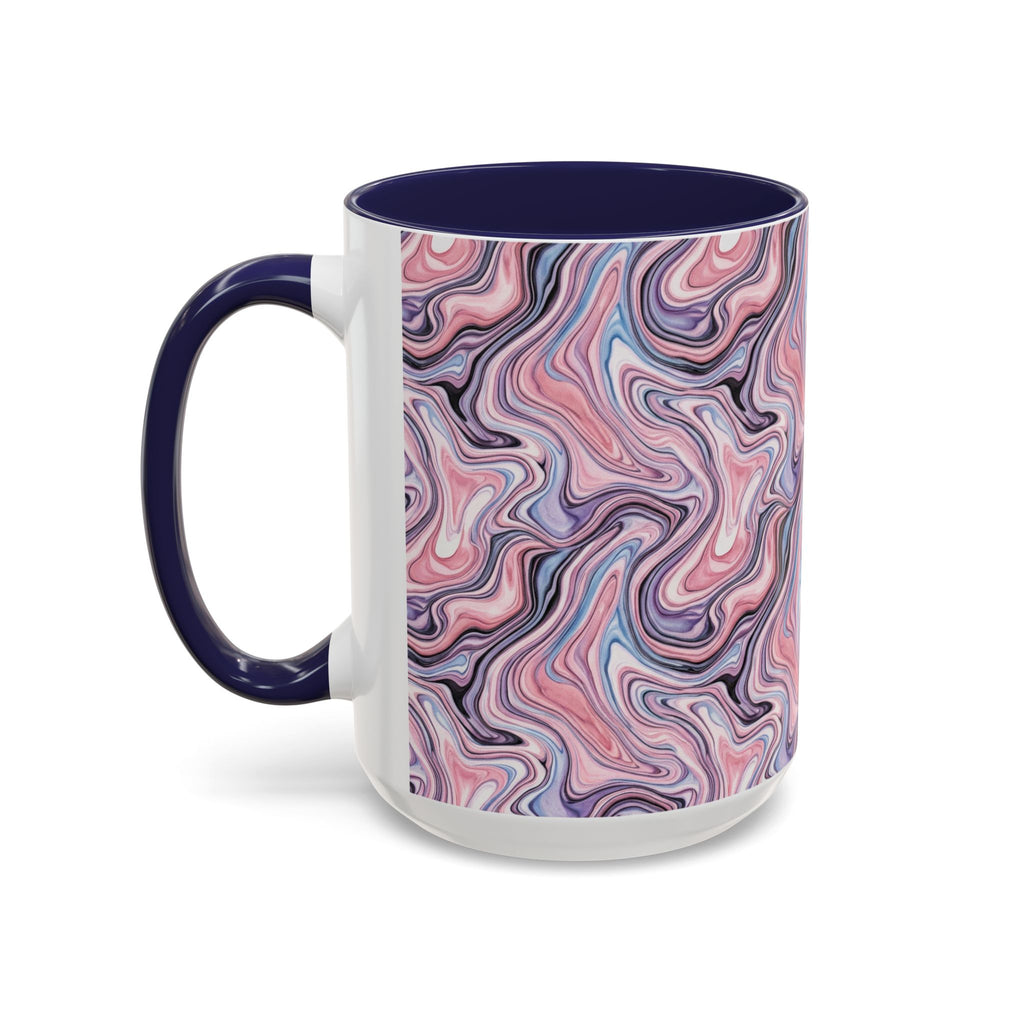 Pink Marble Swirl Accent Coffee Mug – 11/15oz