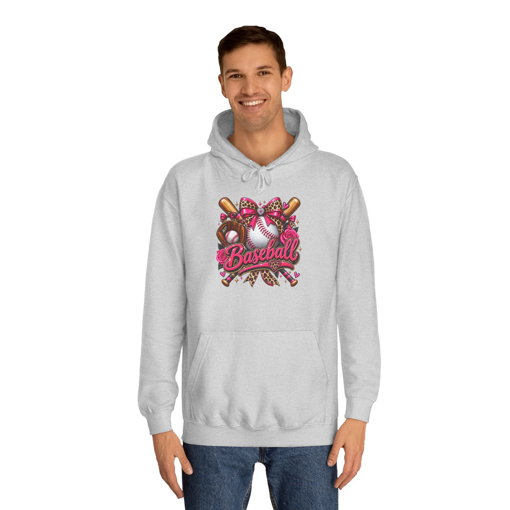 Baseball Heart Graphic Hoodie – Pink Softball/Baseball Team Pullover