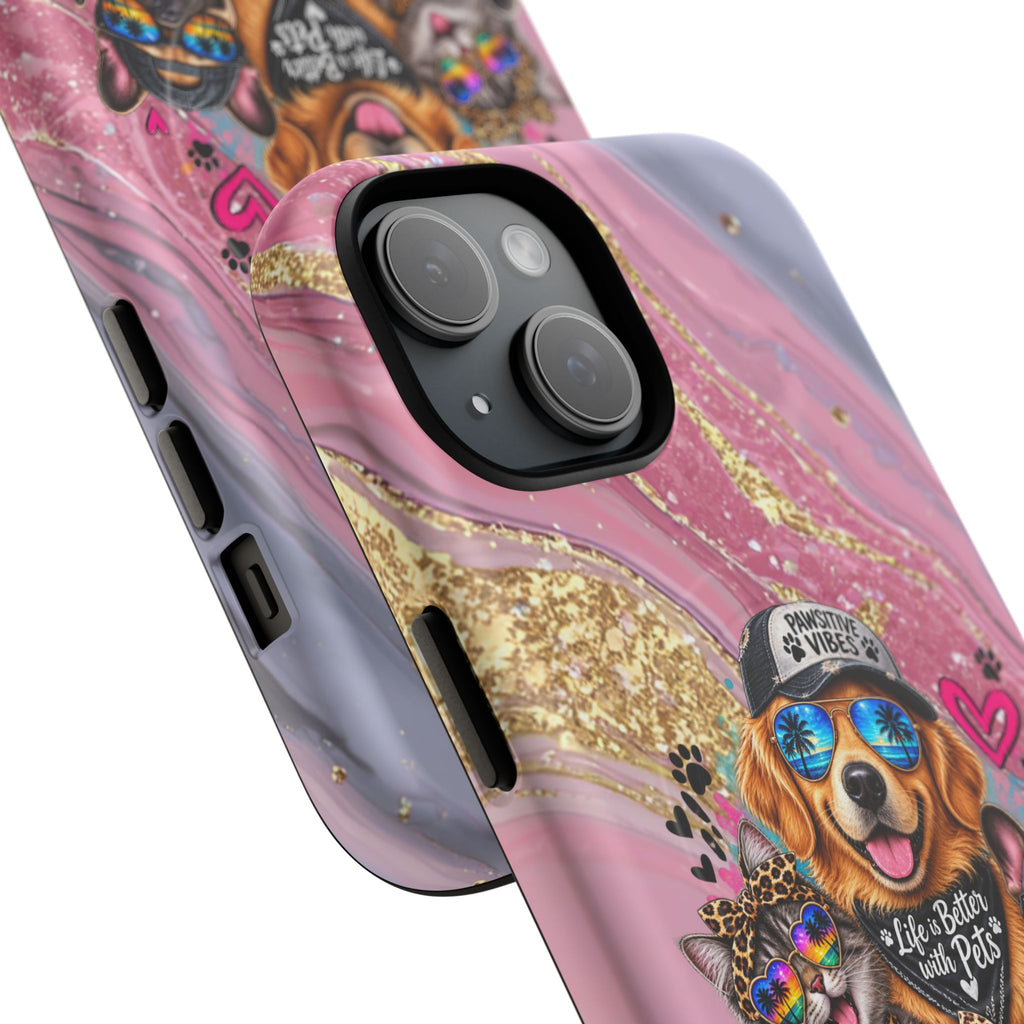 Tough Magnetic Case — Colorful ‘Life Is Better With Pets’ Dog & Cat Phone Cover