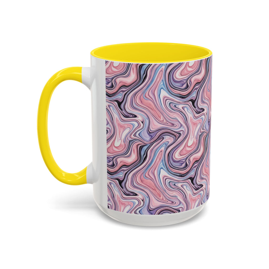 Pink Marble Swirl Accent Coffee Mug – 11/15oz