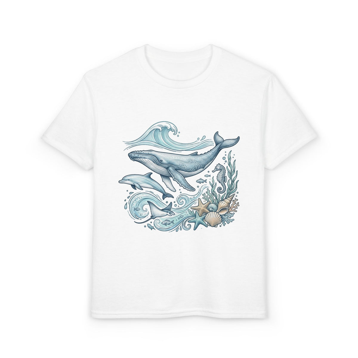 Kids' Ocean Whale Tees – Watercolor Whale & Sea Life Youth T‑Shirt