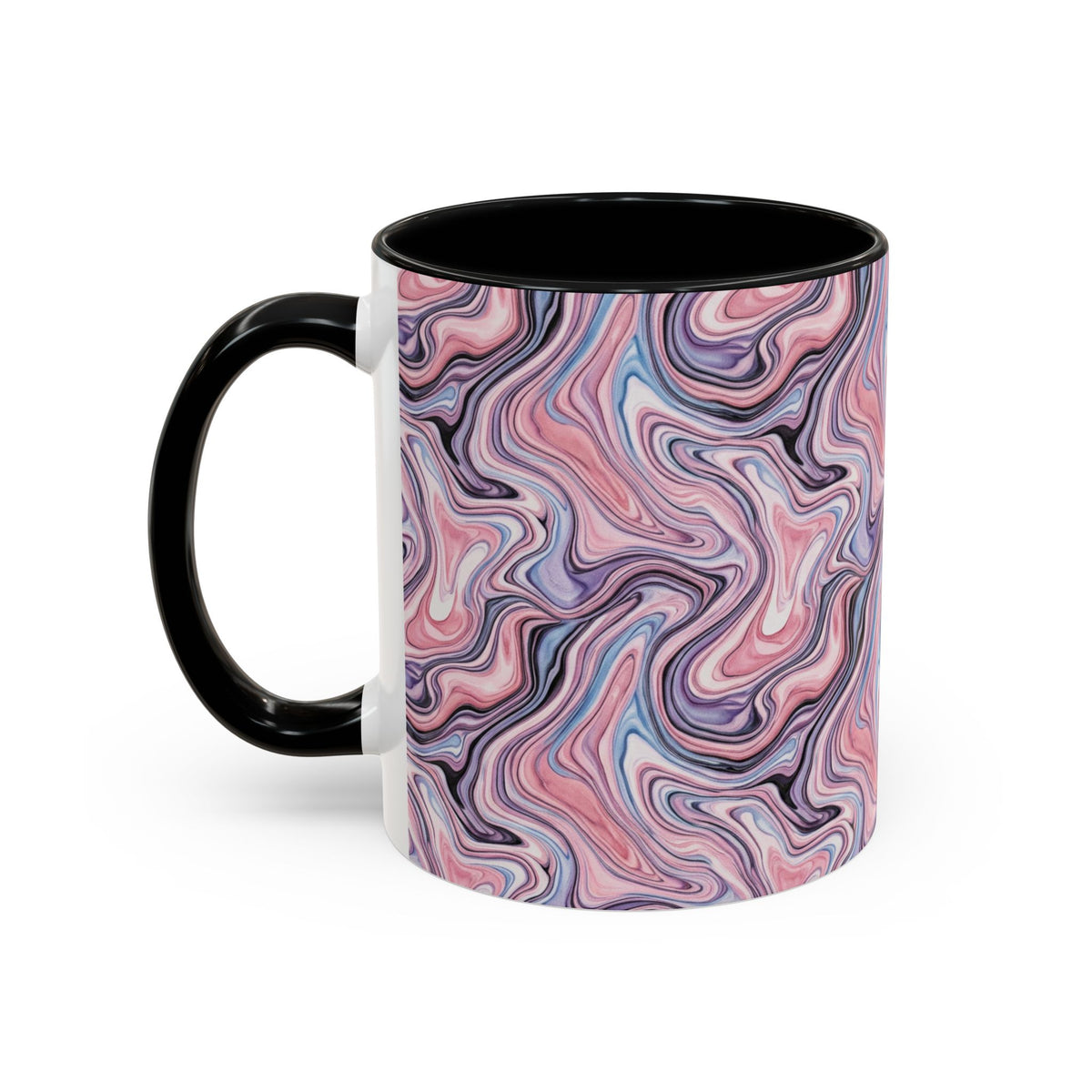 Pink Marble Swirl Accent Coffee Mug – 11/15oz