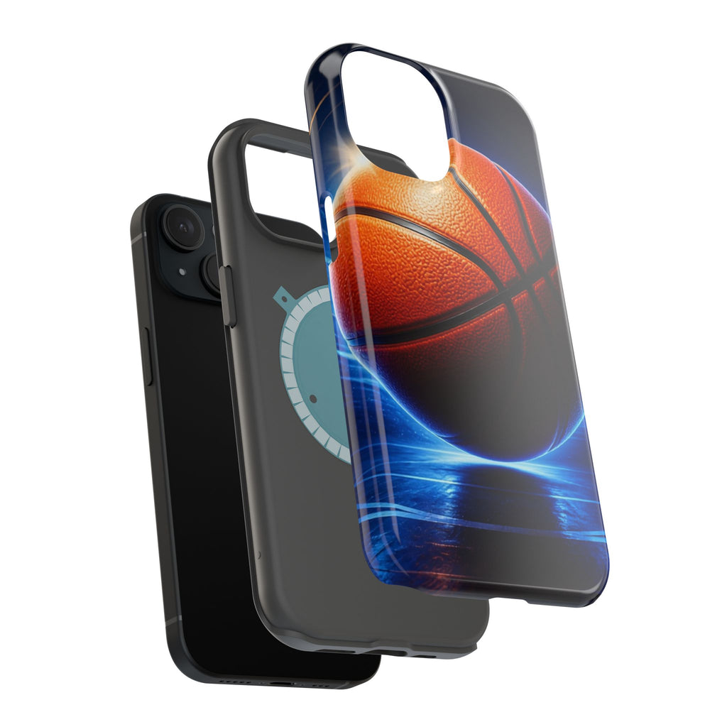 Basketball Magnetic Impact-Resistant Phone Case — Neon Court Design