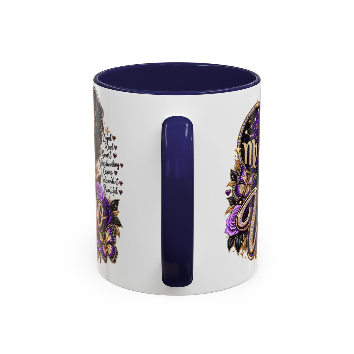 Virgo Zodiac Accent Coffee Mug — Purple Crowned Virgo Astrology Gift (11/15oz)