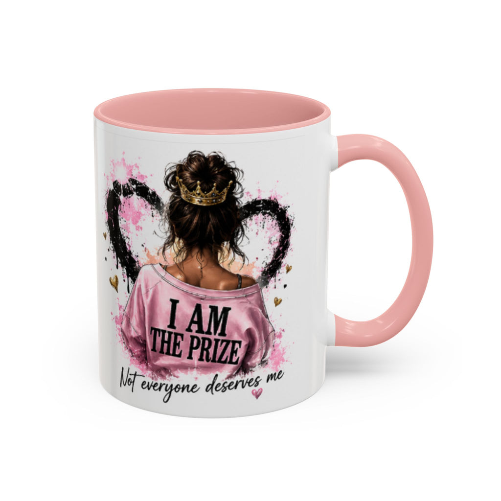 Accent Coffee Mug — "I Am The Prize" Floral Heart Design (11/15oz)