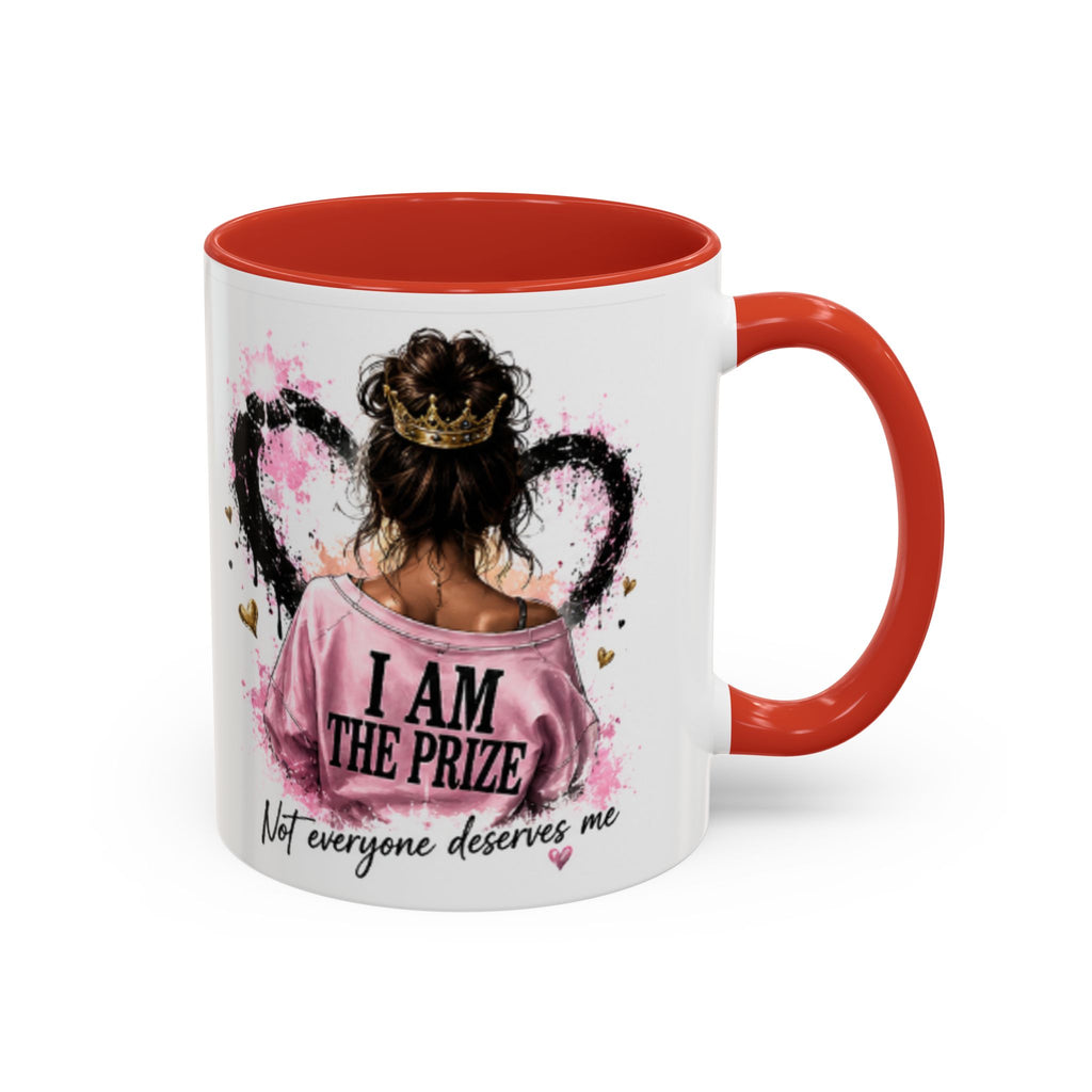 Accent Coffee Mug — "I Am The Prize" Floral Heart Design (11/15oz)