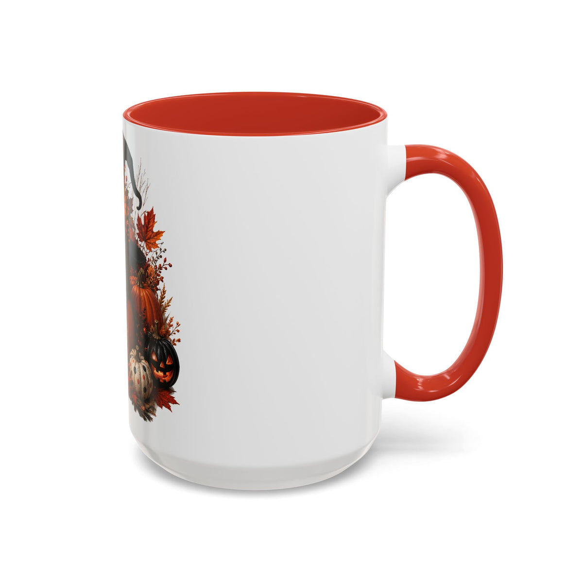 Halloween Black Cat Pumpkin Coffee Mug – Autumn Witch Hat Accent Mug (11/15oz)
