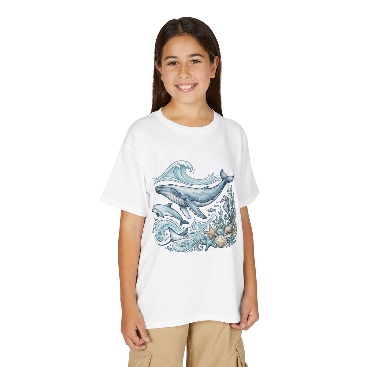 Kids' Ocean Whale Tees – Watercolor Whale & Sea Life Youth T‑Shirt
