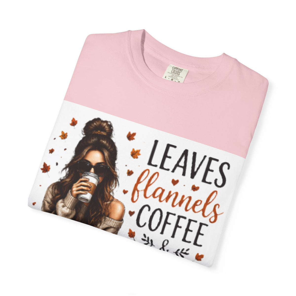 Fall Vibes Tee – "Leaves Flannels Coffee & Fall Vibes" Graphic T-Shirt