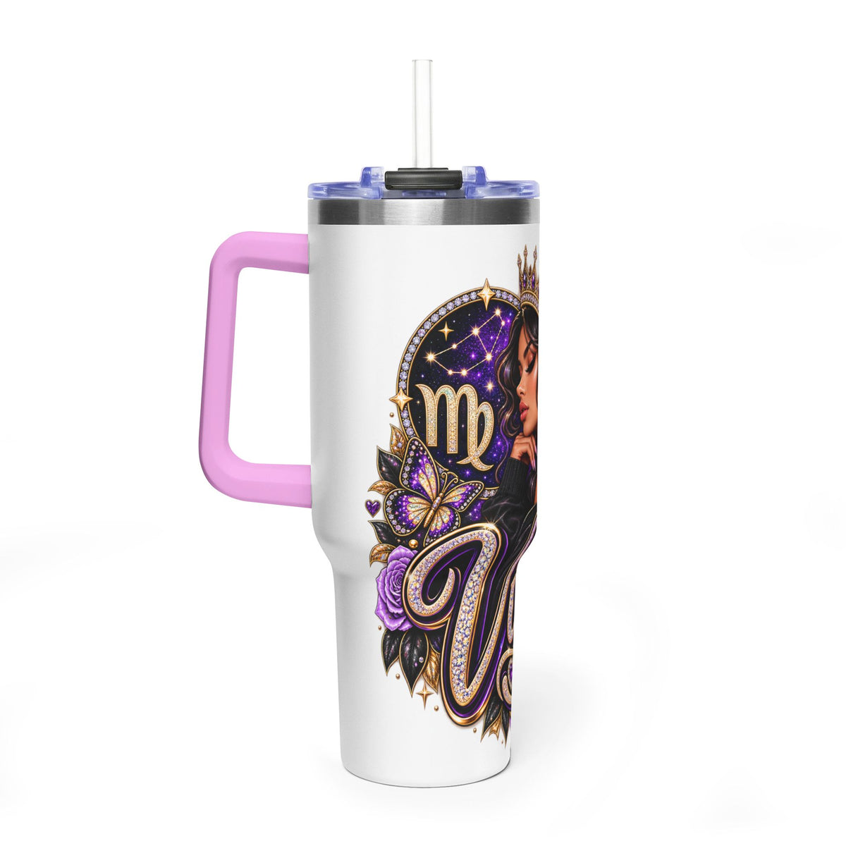Virgo Zodiac 40oz Thermal Tumbler - Queen Virgo Astrology Travel Mug