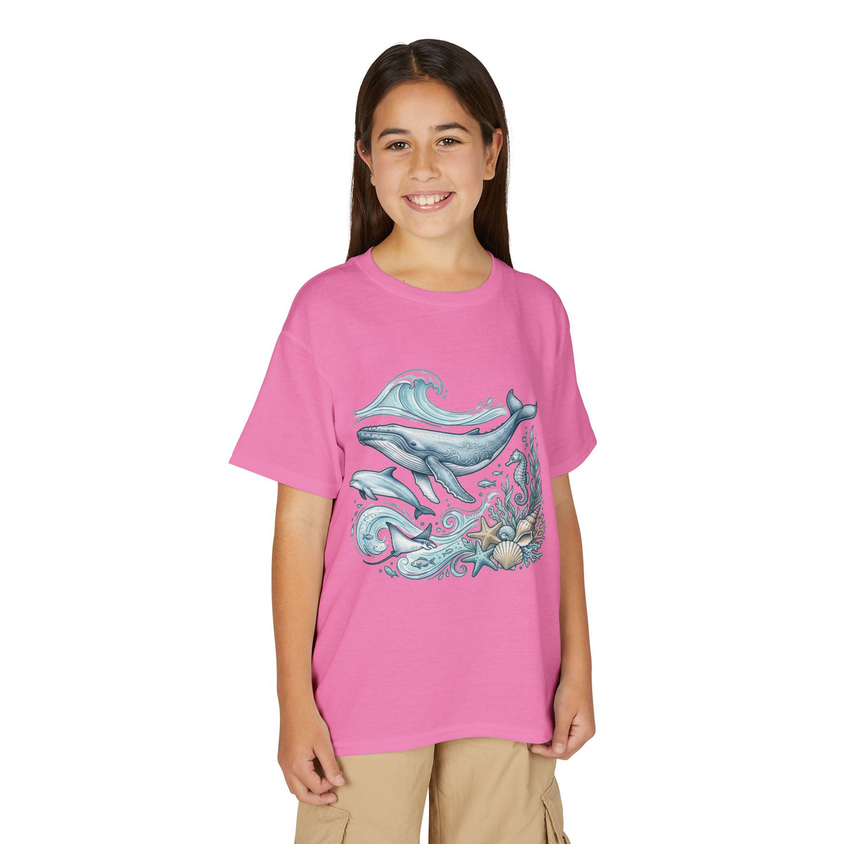 Kids' Ocean Whale Tees – Watercolor Whale & Sea Life Youth T‑Shirt