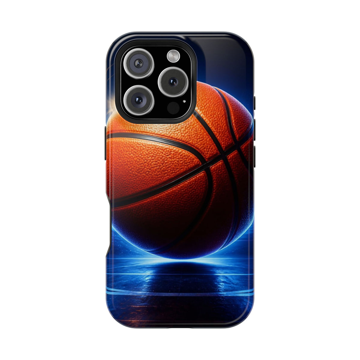 Basketball Magnetic Impact-Resistant Phone Case — Neon Court Design