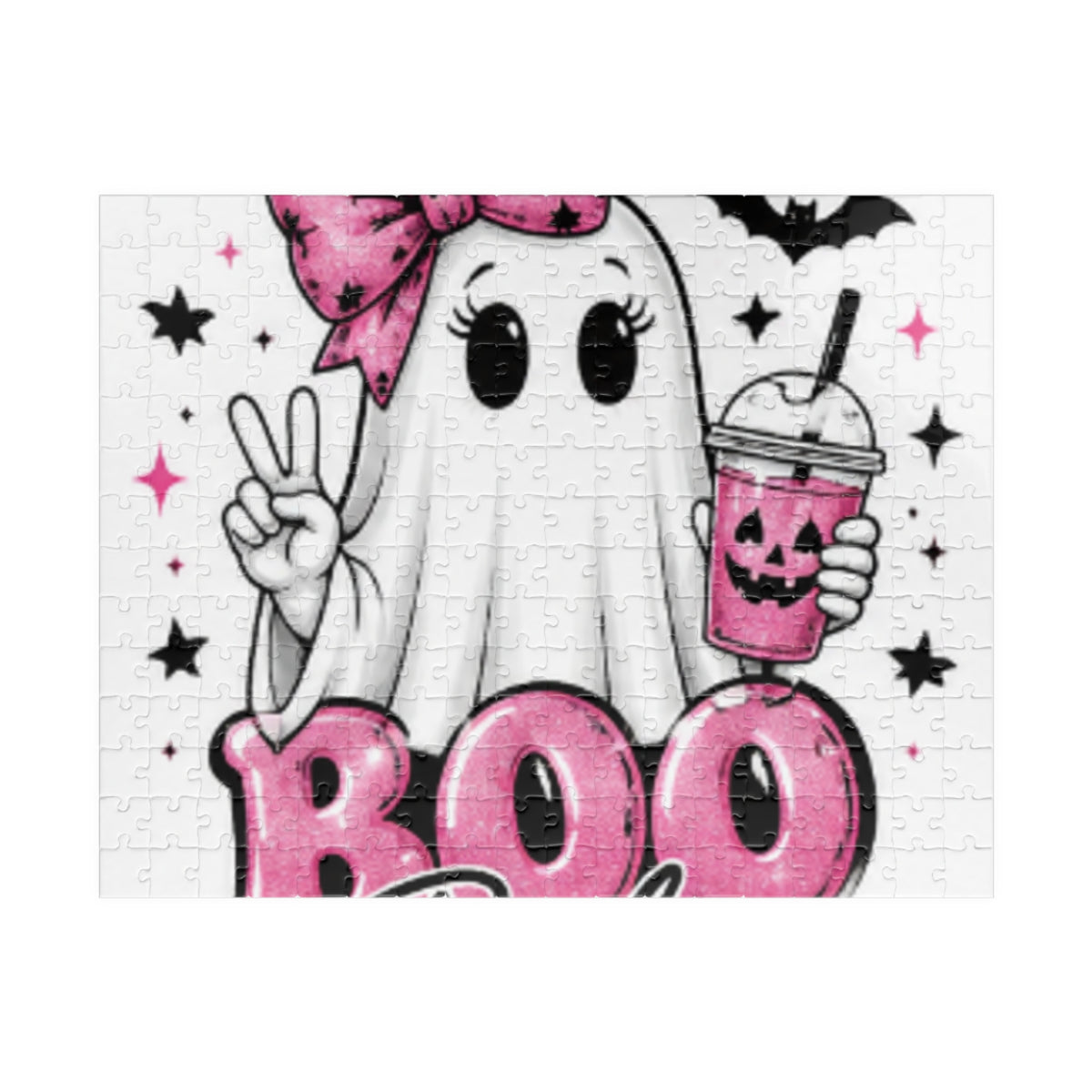 Boo Babes Halloween Puzzle — Cute Ghost with Pink Bow (110–1014 pcs)