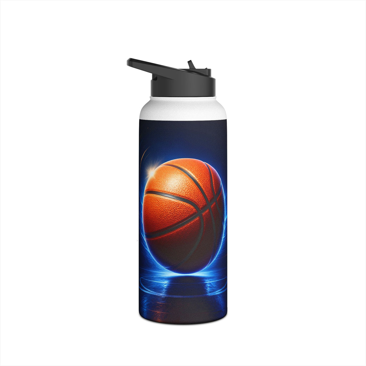 Basketball Stainless Steel Water Bottle — Electric Court Design
