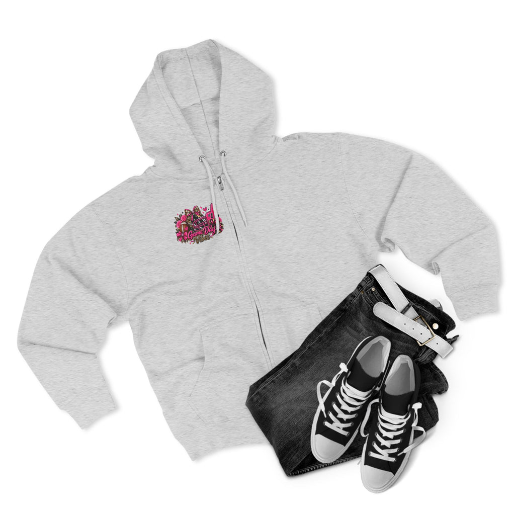 Game Day Pink Football Zip Hoodie