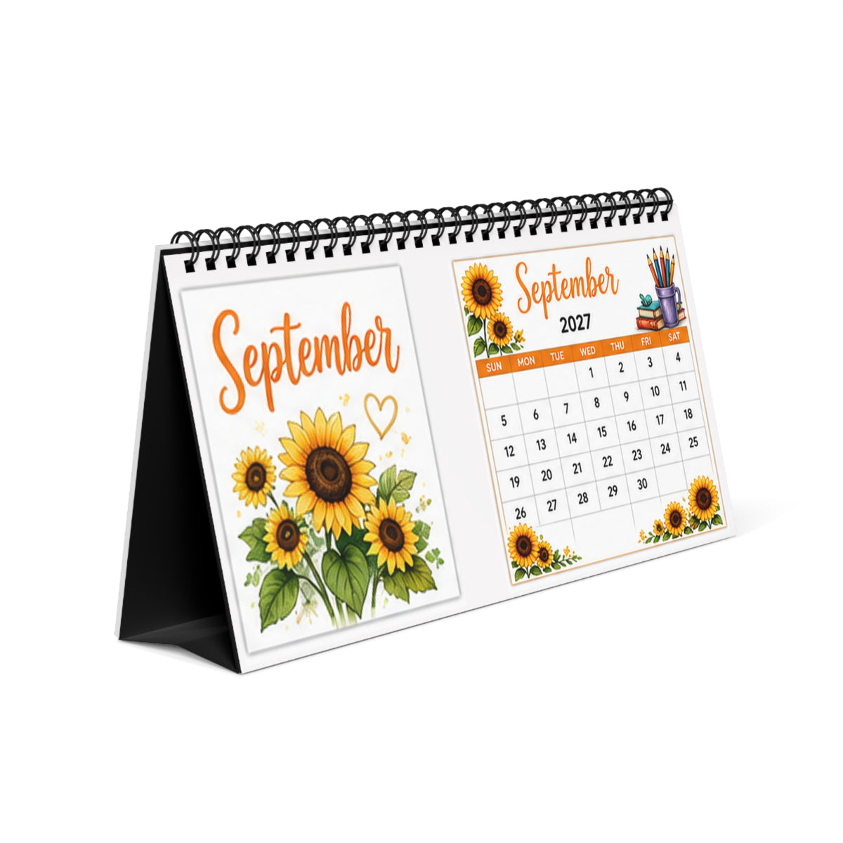 Teacher 2027 Desktop Calendar — "Teaching Is a Work of Heart" Inspirational Teacher Gift