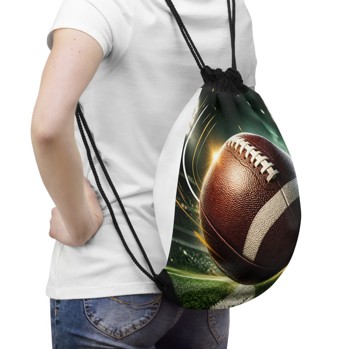 Football Stadium Drawstring Bag – Dynamic Game Day Gym Sack