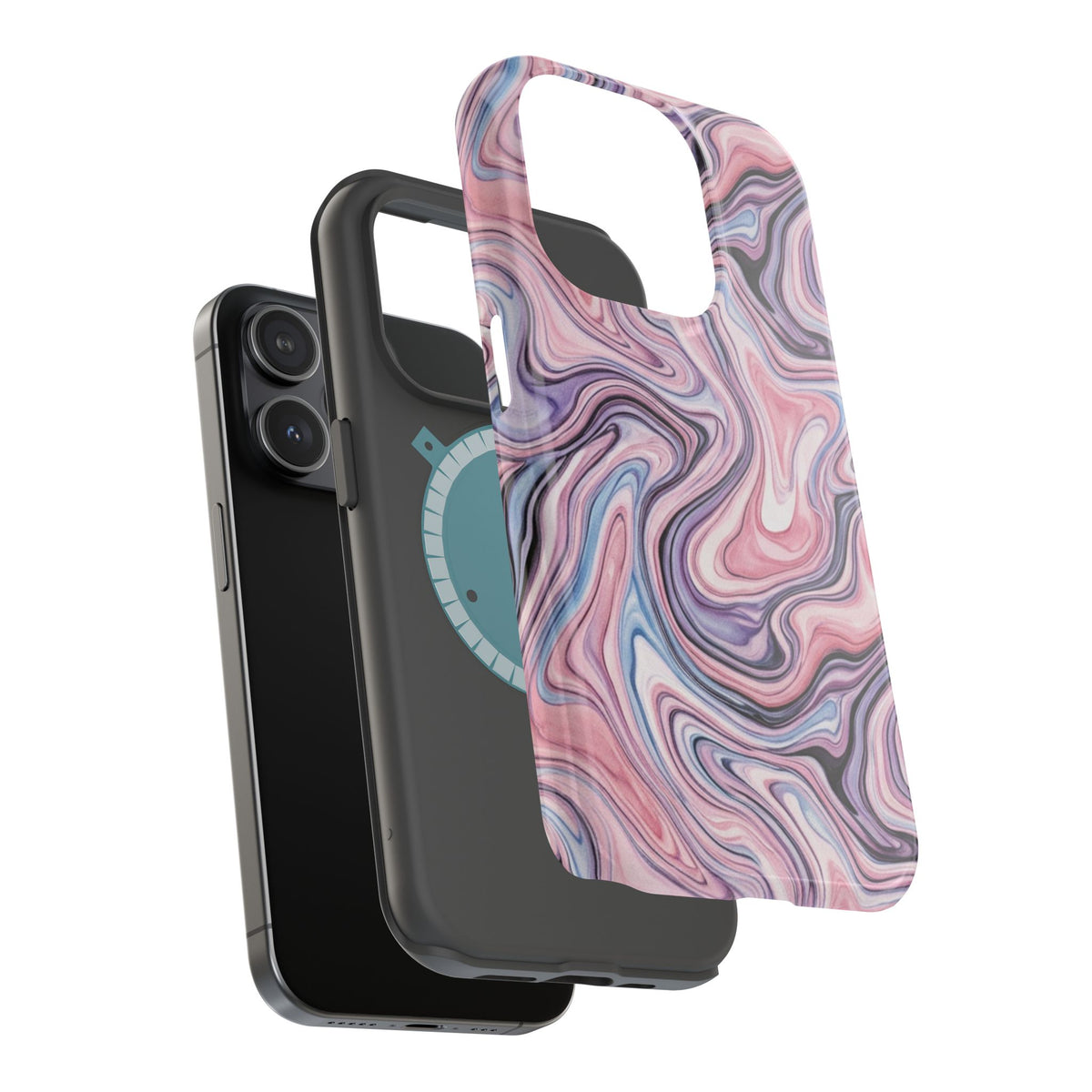 Marbled Pink Swirl Phone Case — Magnetic Impact-Resistant Protection