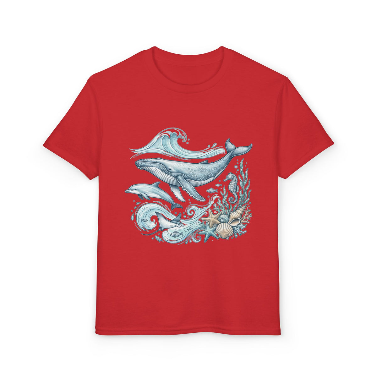 Kids' Ocean Whale Tees – Watercolor Whale & Sea Life Youth T‑Shirt