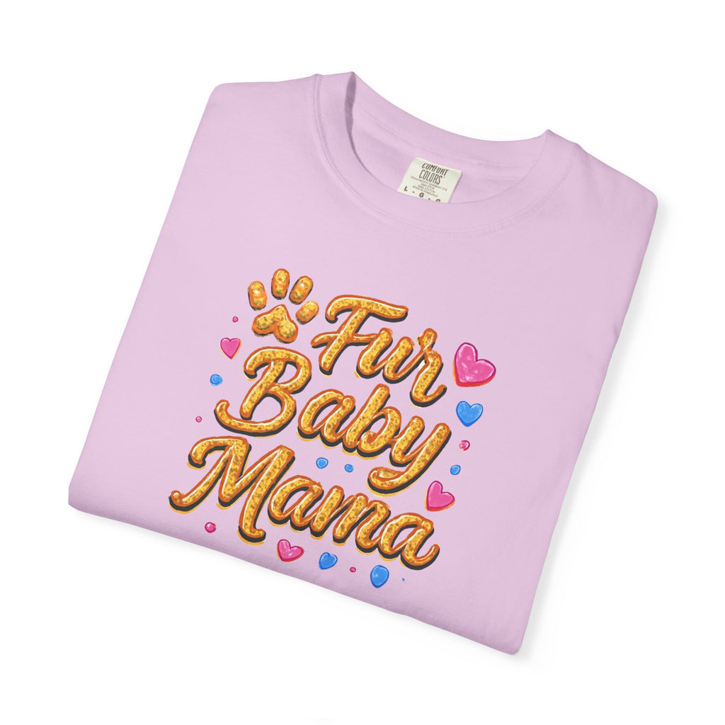 T-Shirt — "Fur Baby Mama" Cute Pawprint Graphic Tee for Dog & Cat Moms