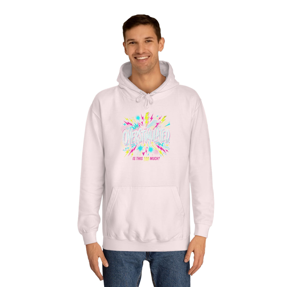 College Hoodie — Colorful Confetti Campus Crewneck