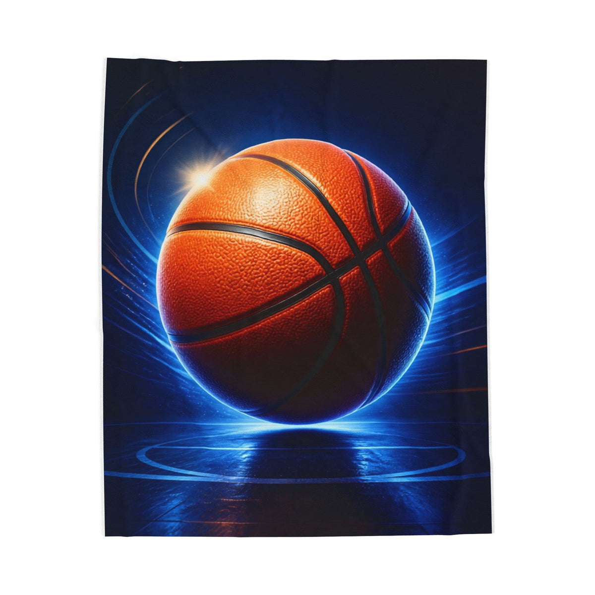 Basketball Glow Velveteen Plush Blanket — Soft Sports Throw for Fans & Players