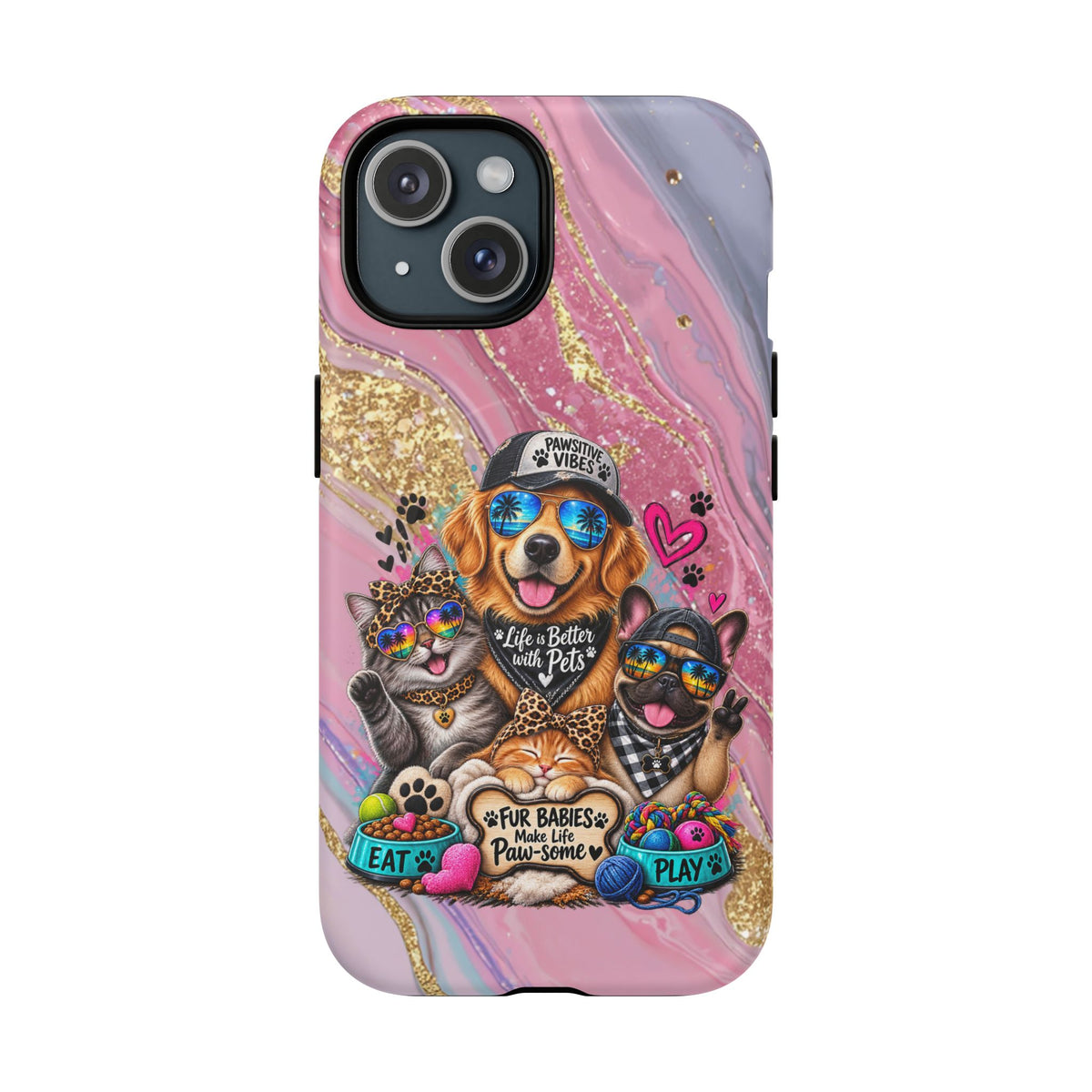 Tough Magnetic Case — Colorful ‘Life Is Better With Pets’ Dog & Cat Phone Cover