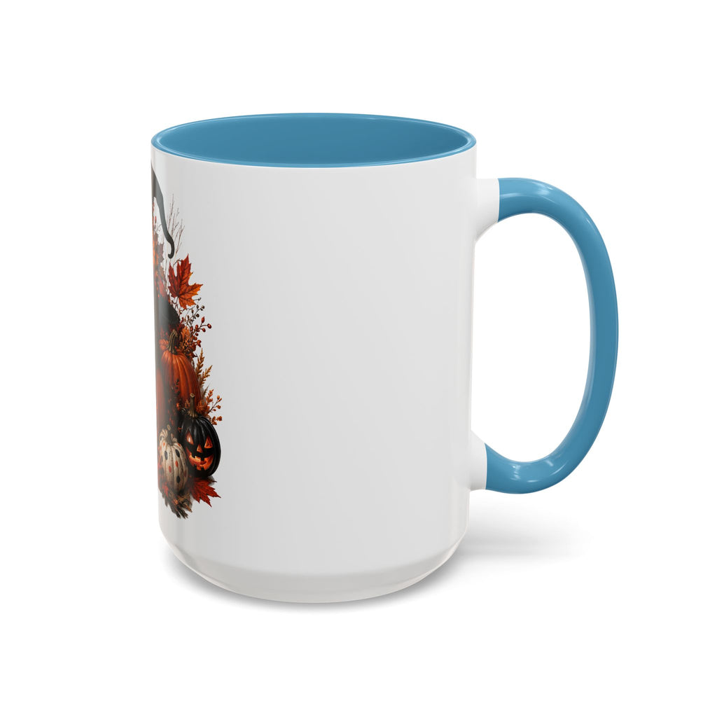 Halloween Black Cat Pumpkin Coffee Mug – Autumn Witch Hat Accent Mug (11/15oz)