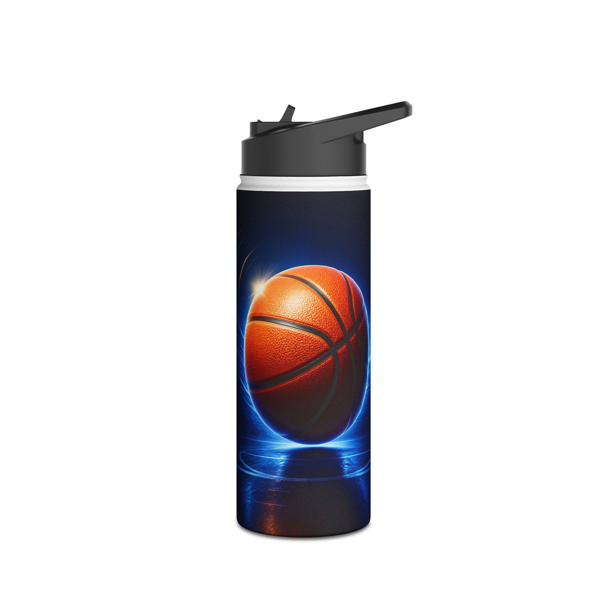 Basketball Stainless Steel Water Bottle — Electric Court Design