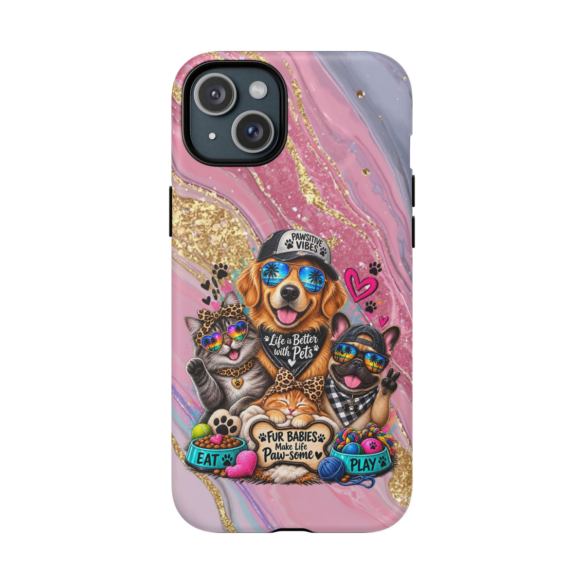 Tough Magnetic Case — Colorful ‘Life Is Better With Pets’ Dog & Cat Phone Cover