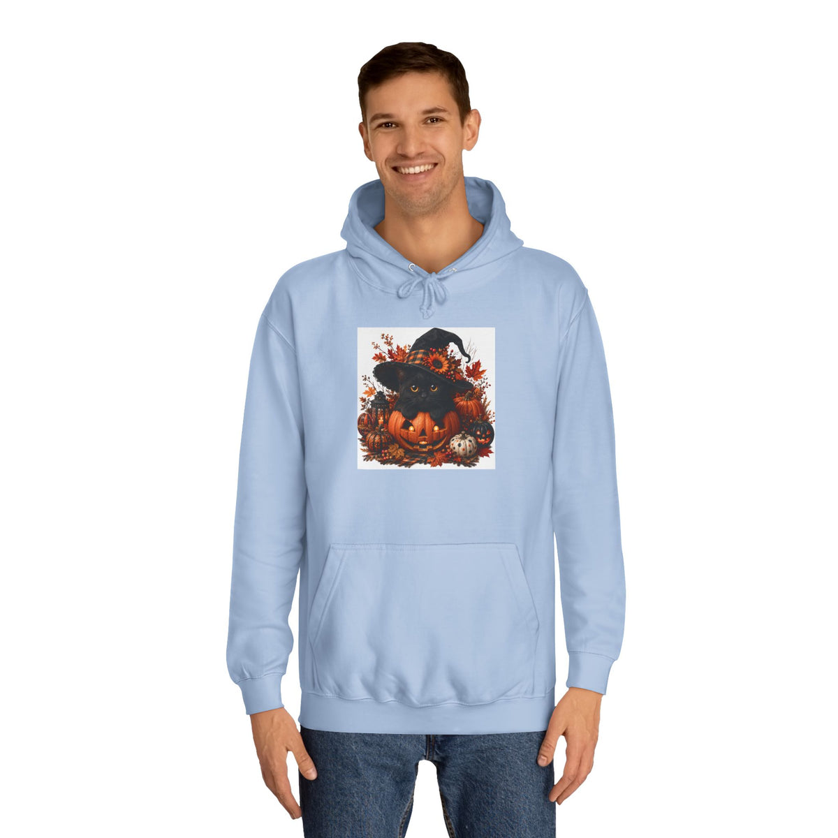 Halloween Pumpkin Witch Hoodie — Cute Spooky Fall College Sweatshirt