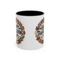 Happy Thanksgiving Accent Coffee Mug — "Harvest Blessings" Fall Pumpkin Wreath (11/15 oz)