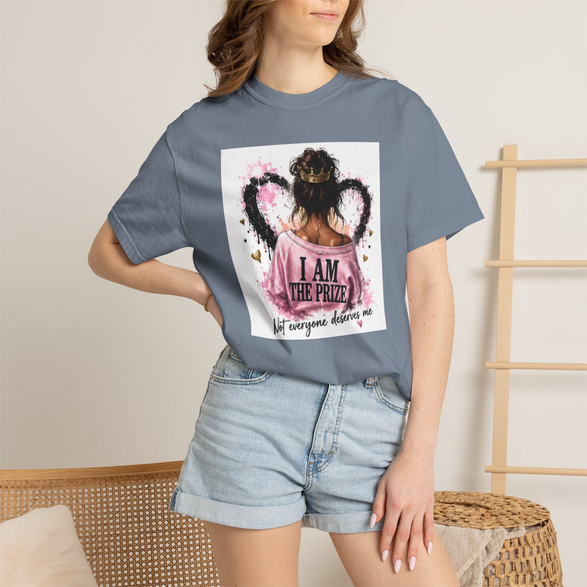 I Am The Prize T-Shirt — Self-Love Graphic Tee with Angel Wings
