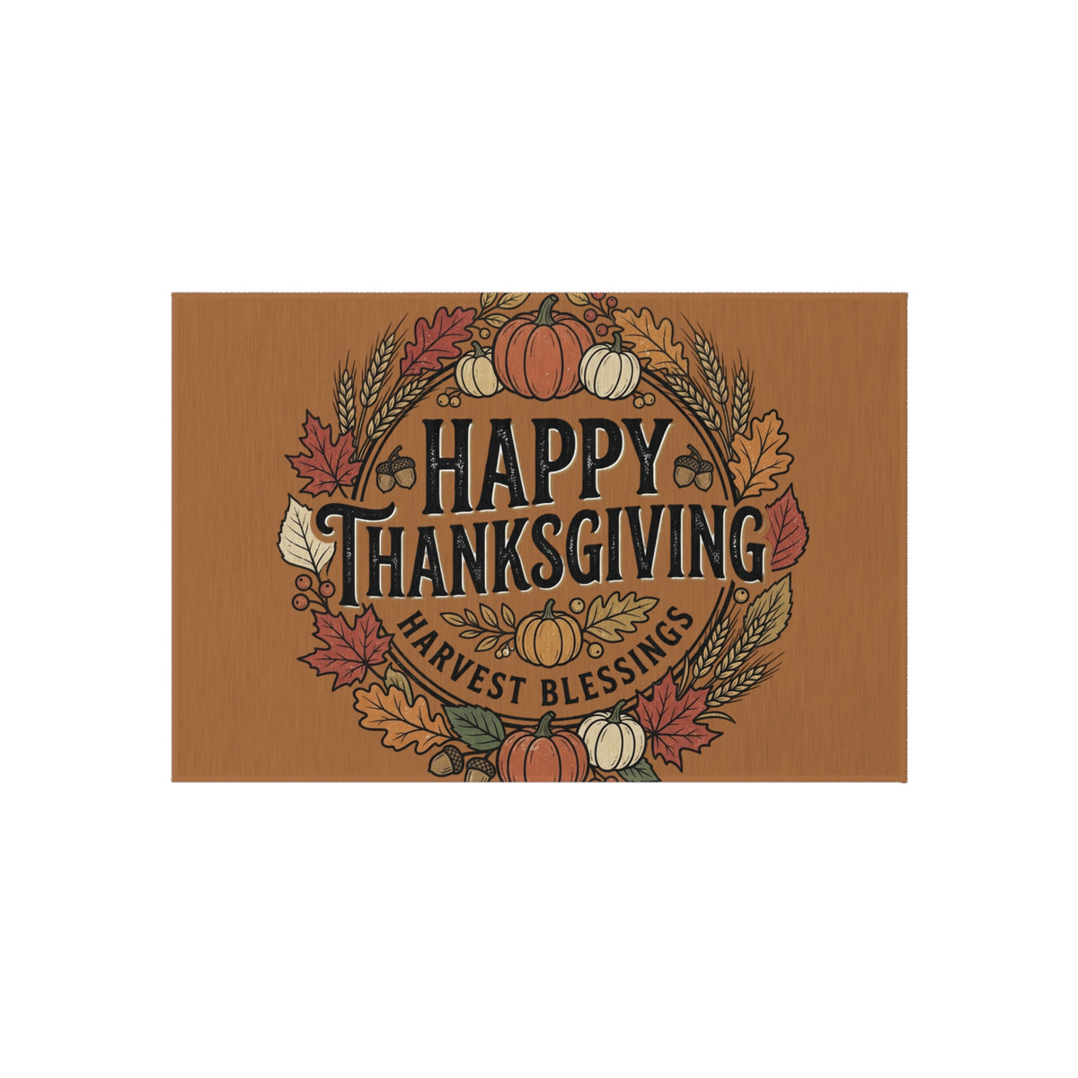 Happy Thanksgiving Outdoor Rug — Harvest Blessings Fall Doormat