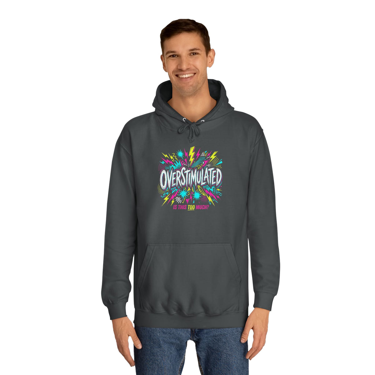 College Hoodie — Colorful Confetti Campus Crewneck