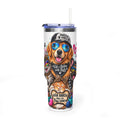 40oz Vacuum Tumbler — "Life is Better with Pets" Colorful Dog & Cat Travel Mug