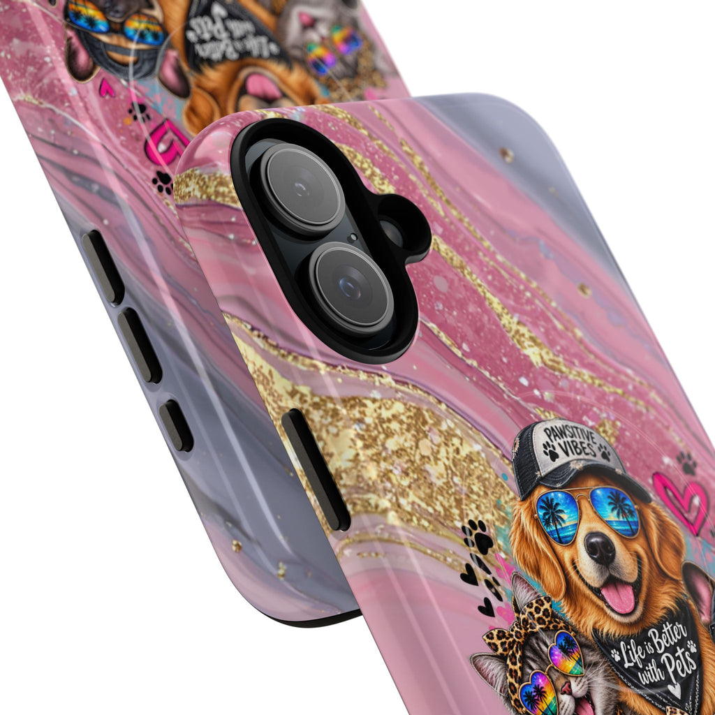 Tough Magnetic Case — Colorful ‘Life Is Better With Pets’ Dog & Cat Phone Cover