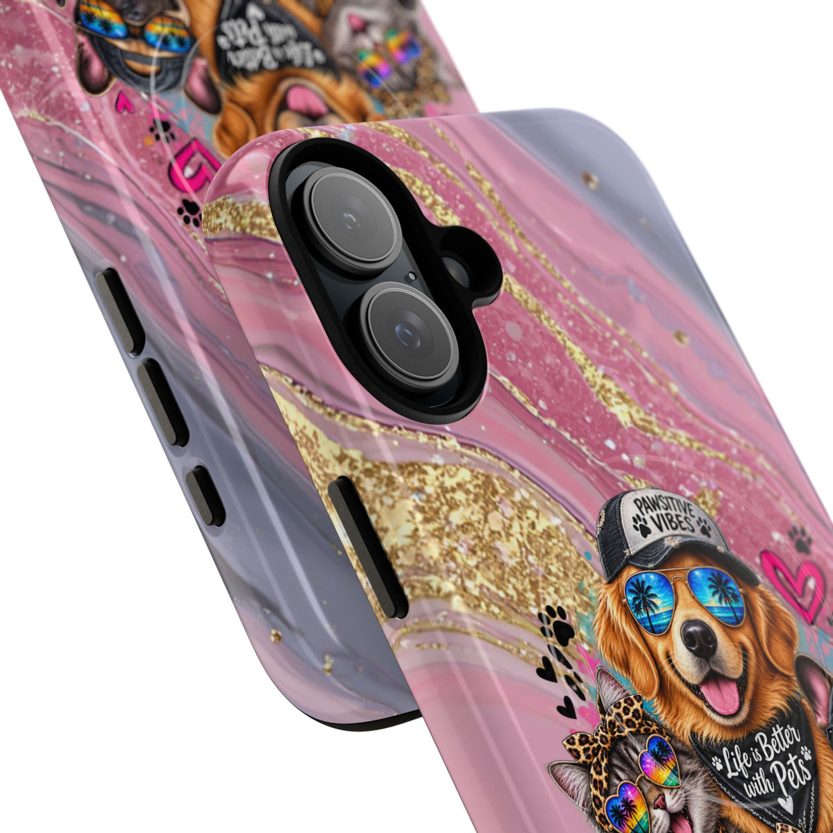 Tough Magnetic Case — Colorful ‘Life Is Better With Pets’ Dog & Cat Phone Cover