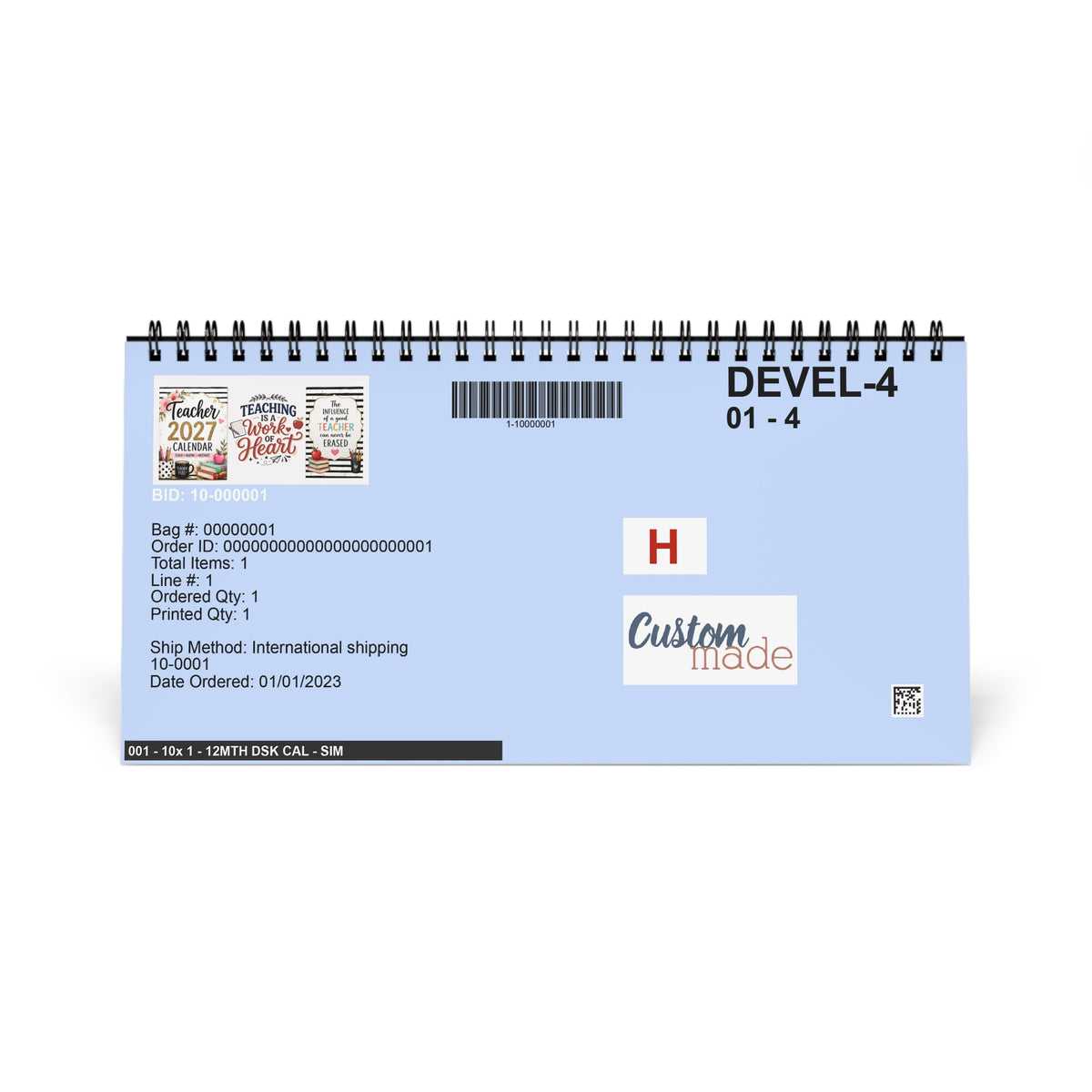 Teacher 2027 Desktop Calendar — "Teaching Is a Work of Heart" Inspirational Teacher Gift