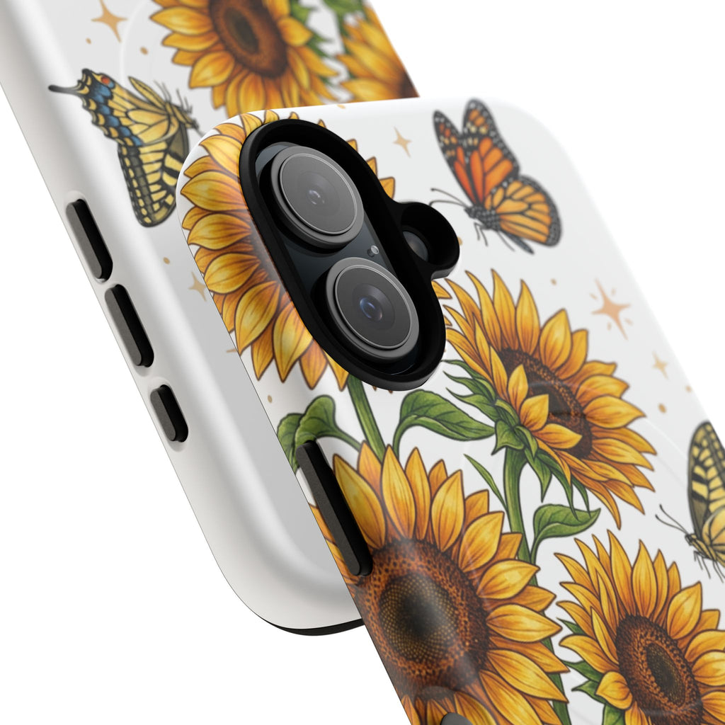 Sunflower & Butterflies Tough Magnetic Phone Case