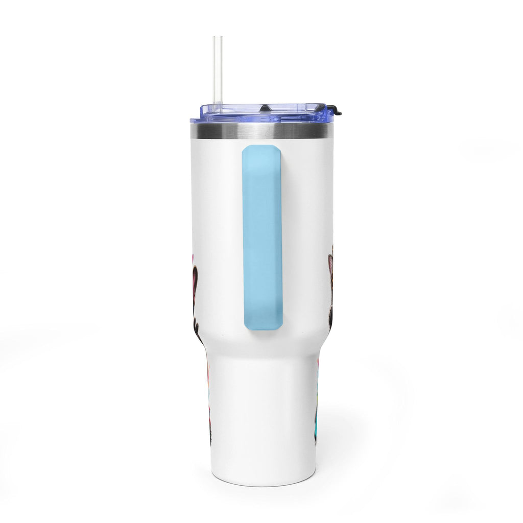 40oz Vacuum Tumbler — "Life is Better with Pets" Colorful Dog & Cat Travel Mug