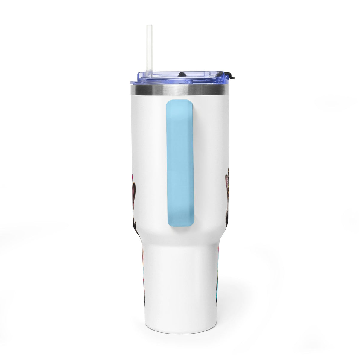 40oz Vacuum Tumbler — "Life is Better with Pets" Colorful Dog & Cat Travel Mug