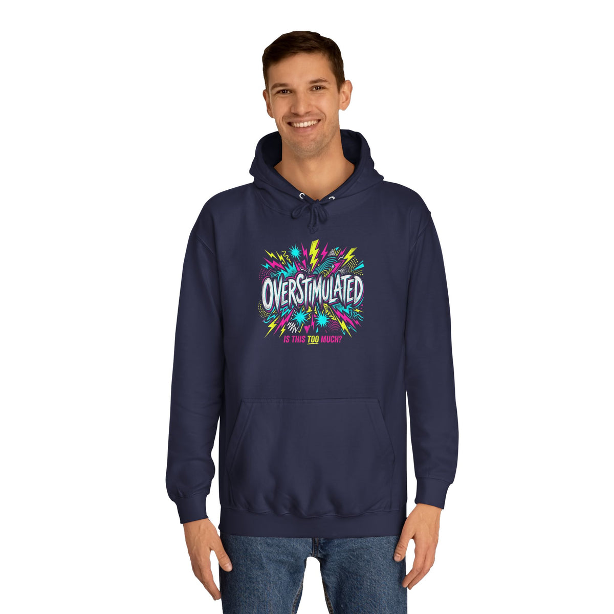 College Hoodie — Colorful Confetti Campus Crewneck