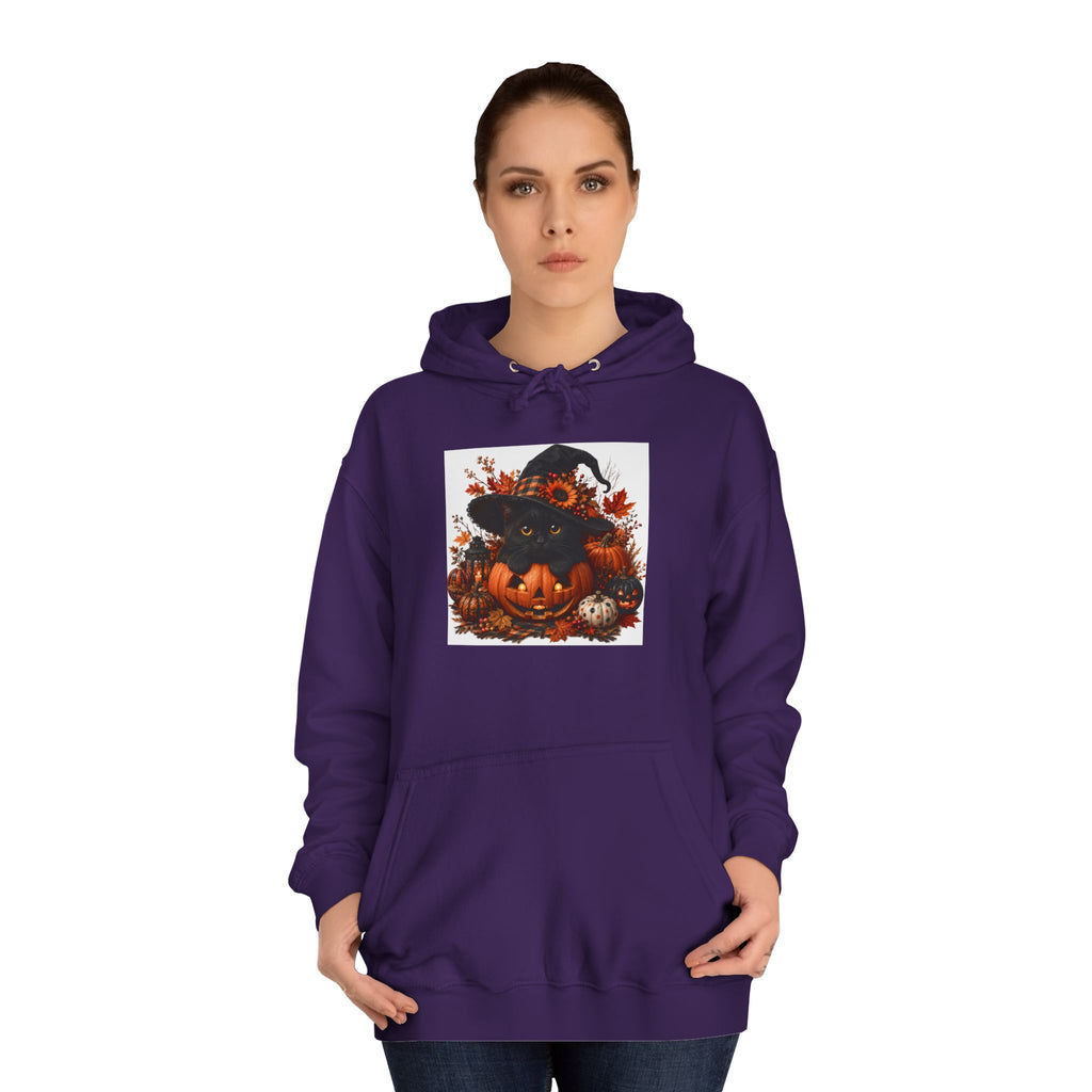 Halloween Pumpkin Witch Hoodie — Cute Spooky Fall College Sweatshirt