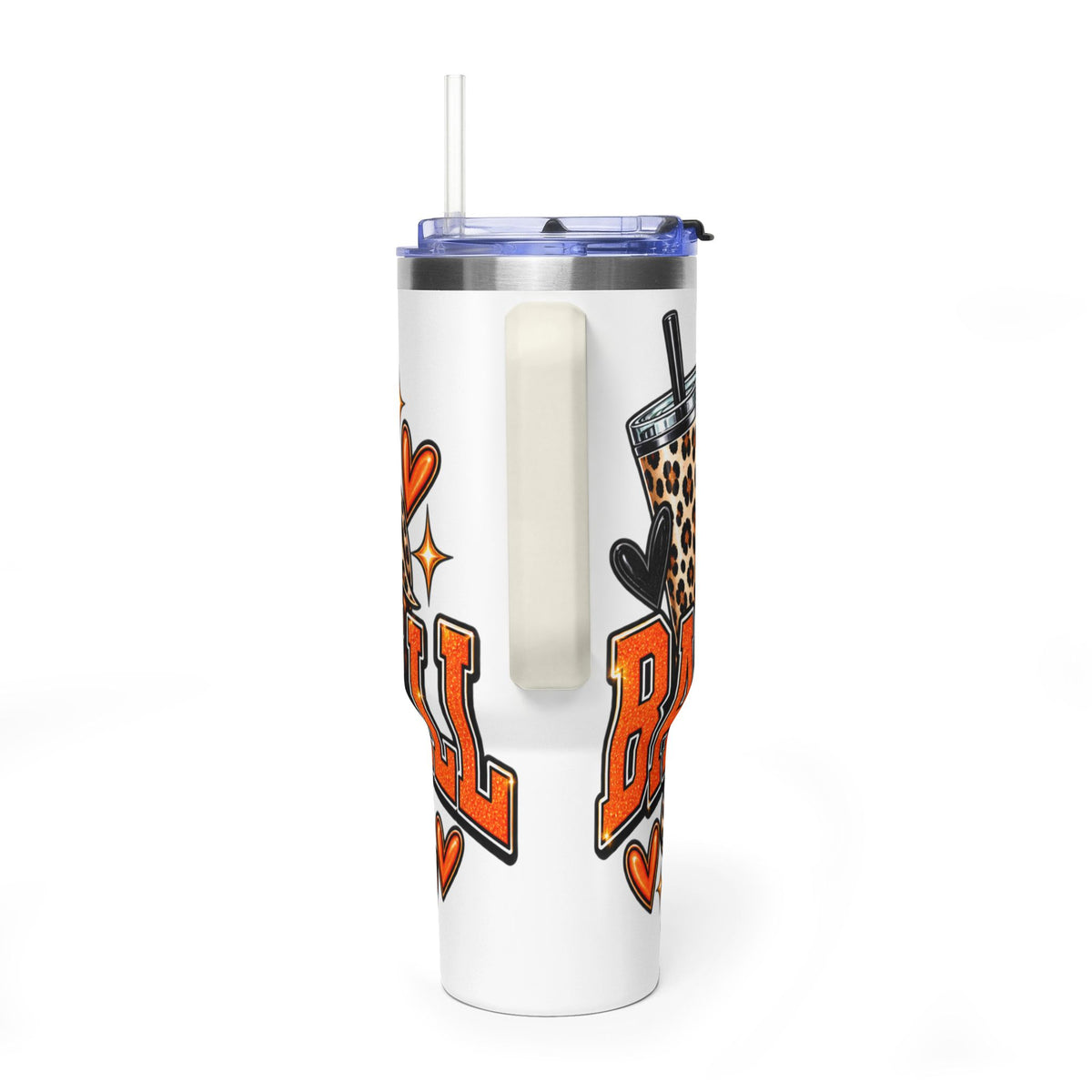 Basketball Mom Leopard Bow 40oz Vacuum Tumbler
