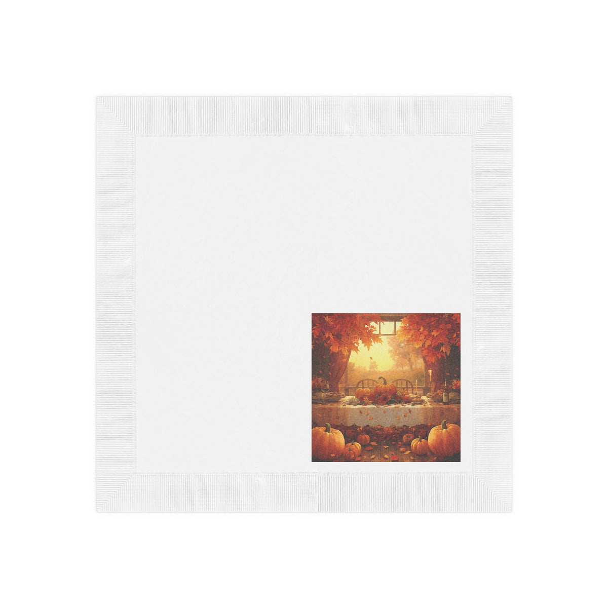 Autumn Harvest Cocktail Napkins — Pumpkin & Fall Table Scene