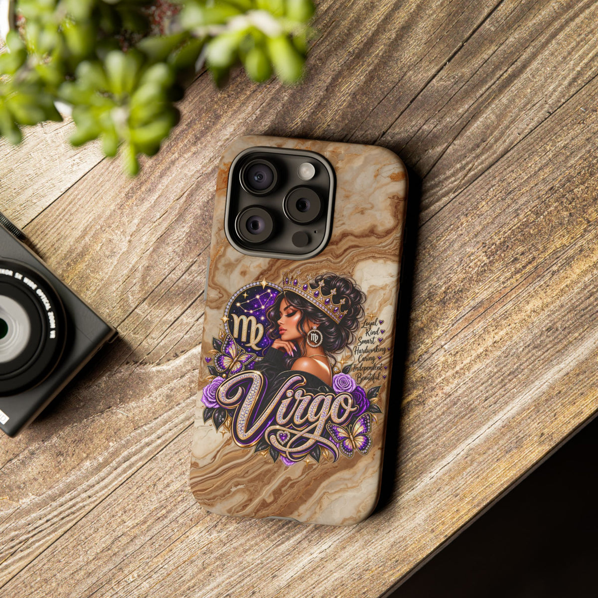 Virgo Zodiac Phone Case — Elegant Marble Astrological Design