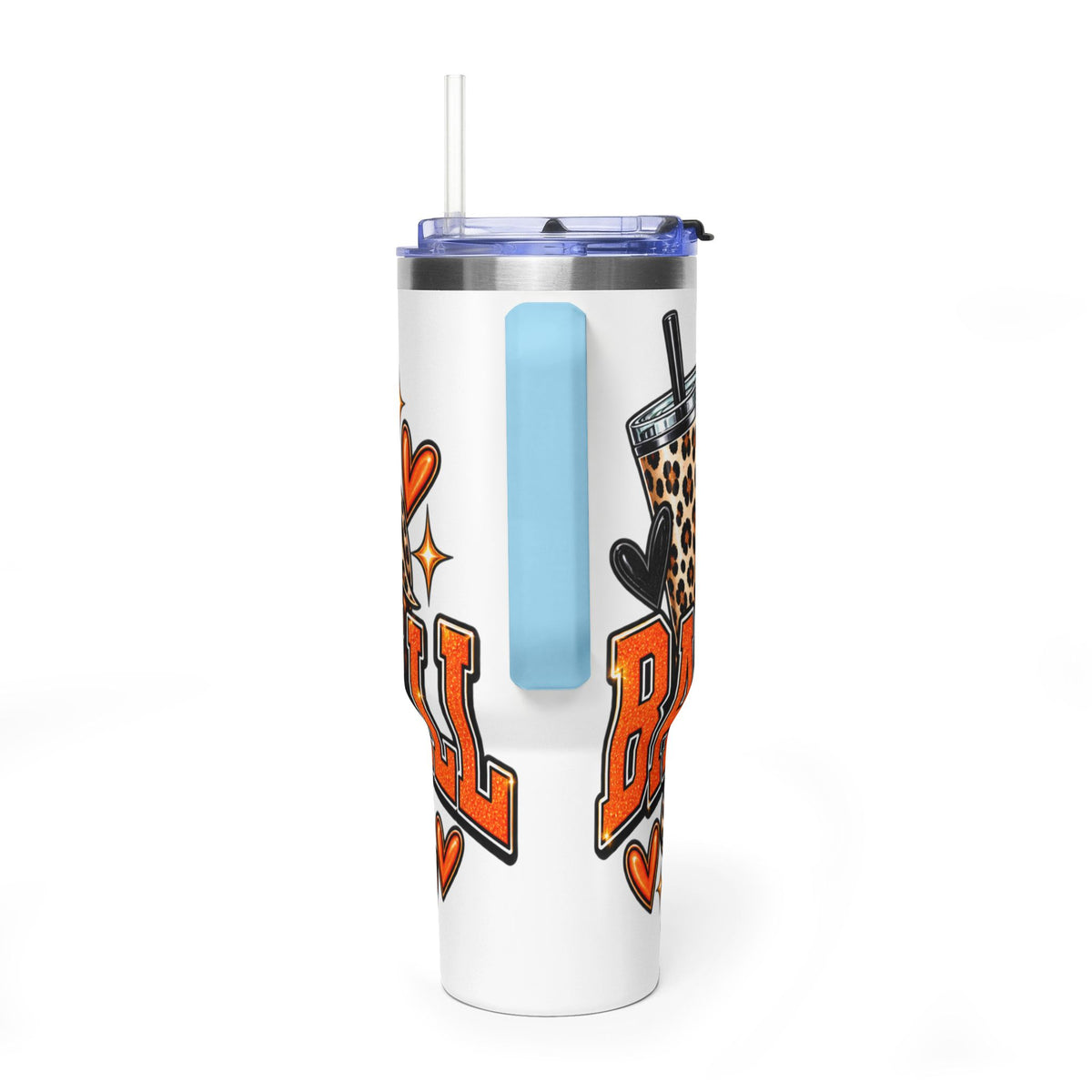 Basketball Mom Leopard Bow 40oz Vacuum Tumbler
