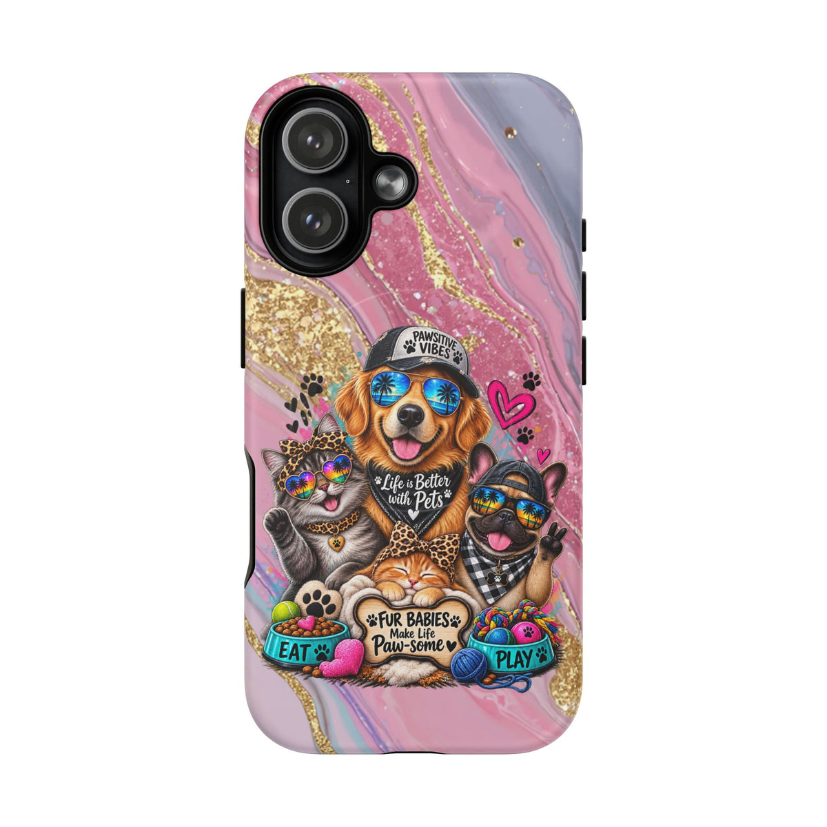 Tough Magnetic Case — Colorful ‘Life Is Better With Pets’ Dog & Cat Phone Cover